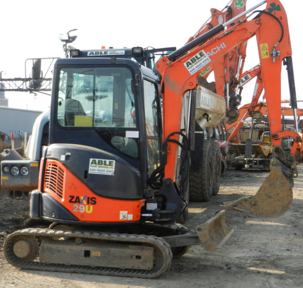 Mini Excavators from Able Plant Services in Harrow, North West London